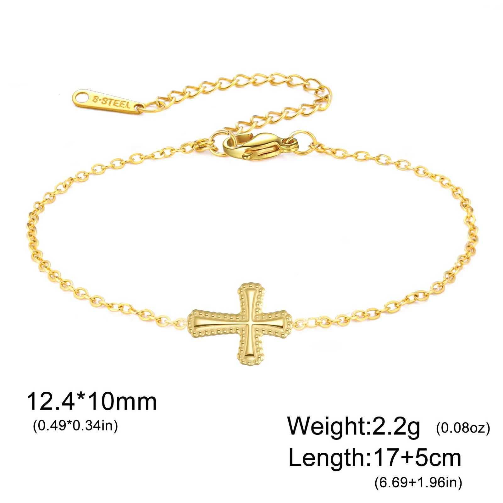 Cazador Cross Charm Bracelets for Women Stainless Steel Religious Christian Hand Bracelet Jewelry Birthday Gift 2025 Wholesale W250904