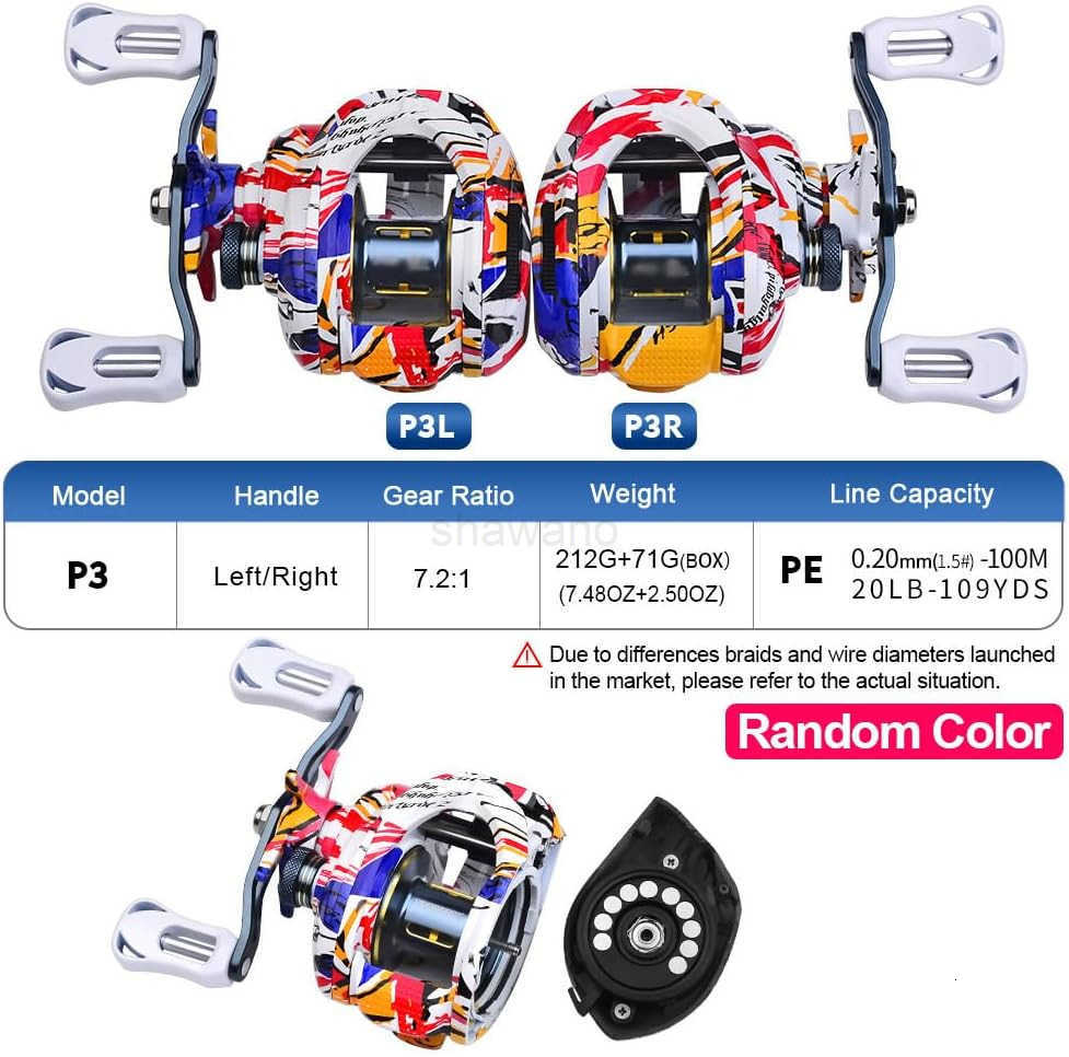 Baitcasting Fishing Reel 51BB Baitcasting Reel High Speed 721 Gear Ratio Low Profile Baitcaster Reel 8kg Max Drag Metal Body Baitcaster Fishing Reels 