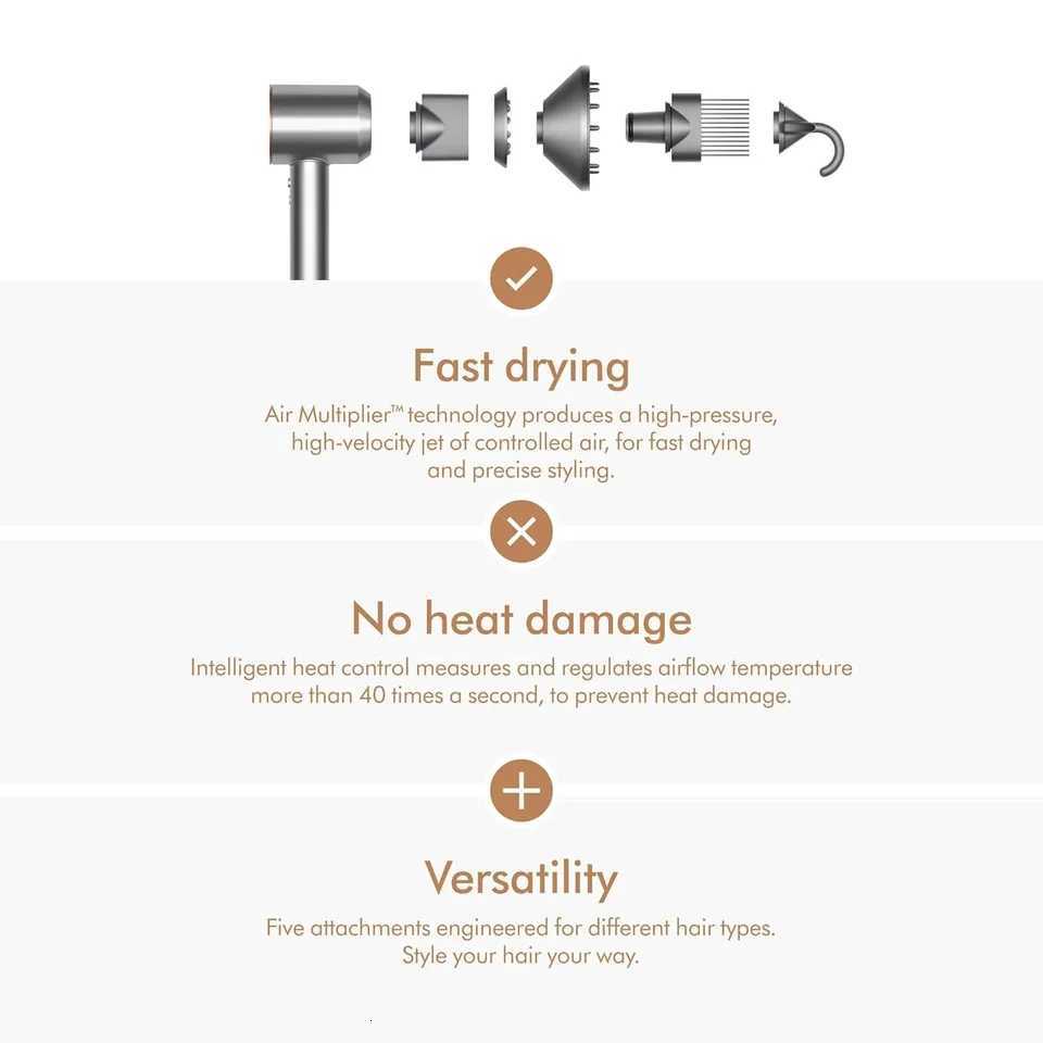 2025 Super Hair Dryer 220V Leafless Hair Dryer Personal Hair Care Styling Negative Ion Tool Schedule Negative Ion Electric DryerW250904