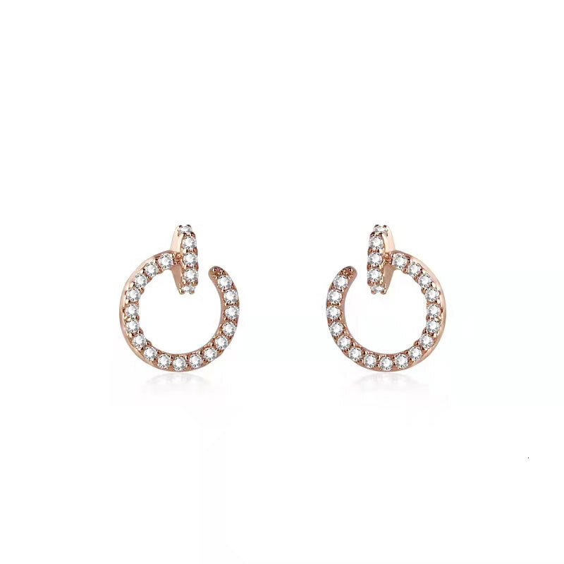 Minimalist Earring Designer Luxurious Free Shipping Women's Ear Inlay Micro Diamond Rivet Design Niche Style Cool And Chic Earrings Jewelry