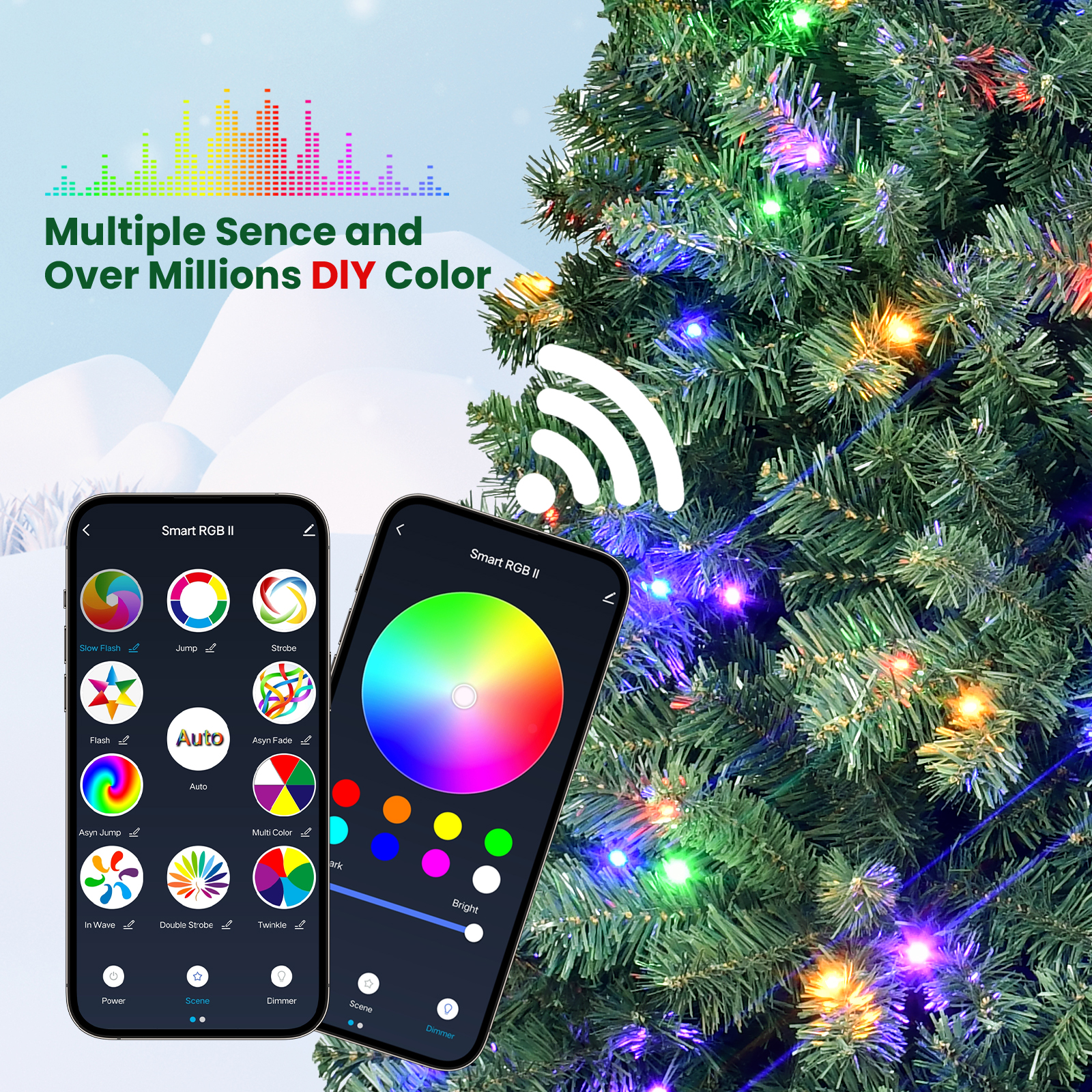 Artificial PVC Christmas Tree Featuring Customized LED Light Show & Wi-Fi Control
