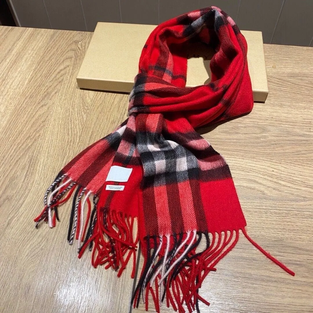 Designer Scarf Cashmere Scarves 100% Wool Scarf Women and Men Long Wrap Classic plaid Scarves Designer Silk scarf with box