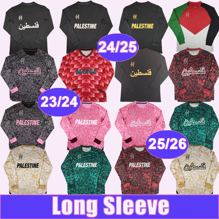 23 24 25 26 Palestine Mens Long Sleeve Soccer Jerseys National Team M. BATTAT O. KHAROUB Special Camouflage Retor Edition Foootball Shirts
