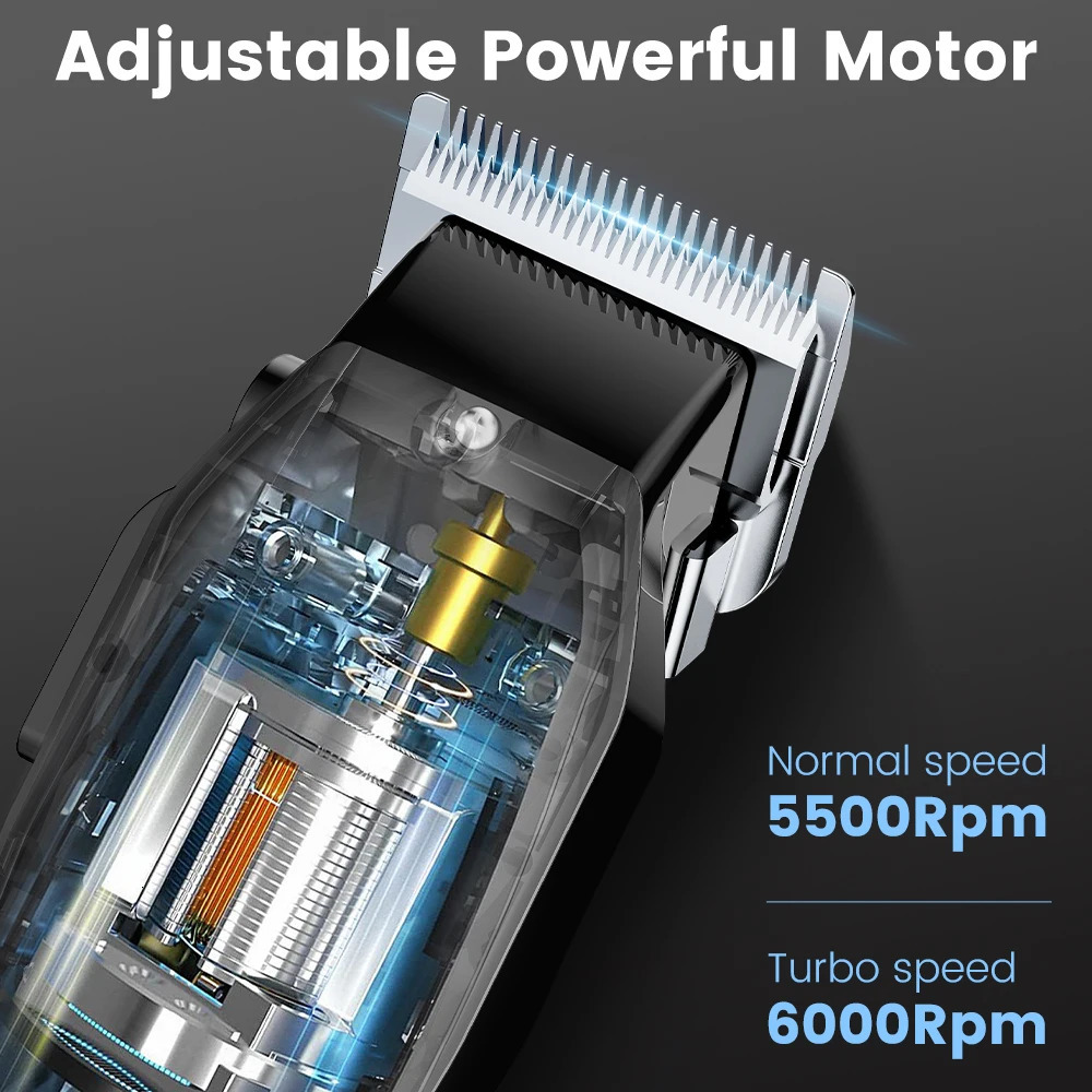 Sejoy Professional Hair Clipper Kit Adjustable Electric Shaver Cutting Machine Rechargeable Mens Cordless Trimmer F58 250825