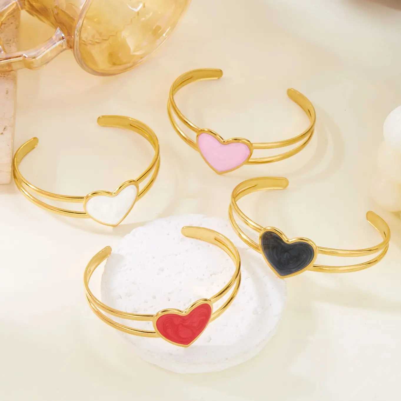 Fashion Double Layer Hollow Bracelets for Women Exquisite Simple Stainless Steel Opening Cuff Bangles Party Daily Jewelry Y250904