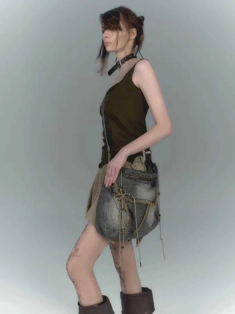 Washed Denim Jeans Casual Totes for Women Shoulder Bags Soft Student Large Capacity Vintage Shopping Bag Female Handbags Z250903