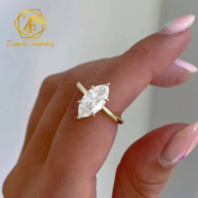 2025 Hot Sale 1CT 2CT Solitaire Diamond IGI Certified CVD HPHT D VS1 18k Gold Engagement Ring with Lab Grown Diamond