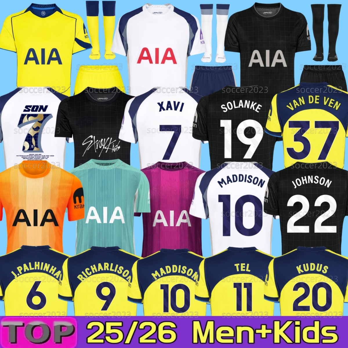 25 26 XAVI Season TEL KUDUS Soccer Jerseys SOLANKE MADDISON KULUSEVSKI SON VICARIO 2025 2026 Football shirt JOHNSON VAN DE VEN ROMERO RICHARLISON men kids kit spursS