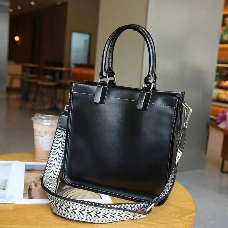Genuine Leather Women's Vintage Handbags High Quality Cowhide Women Shoulder Bag Large Capacity Square Crossbody Bags