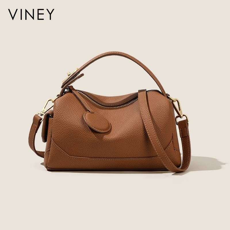 VINEY Ladies 2025 New Crossbody Women's Shoulder Genuine Leather Large Capacity Commuter Portable Pillow Bag