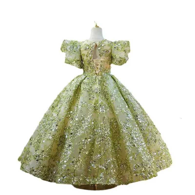 Girls Premium Boutique Formal Gown Elegant Long Dress for Summer Pageants Piano Recitals Stage Performances Z250904