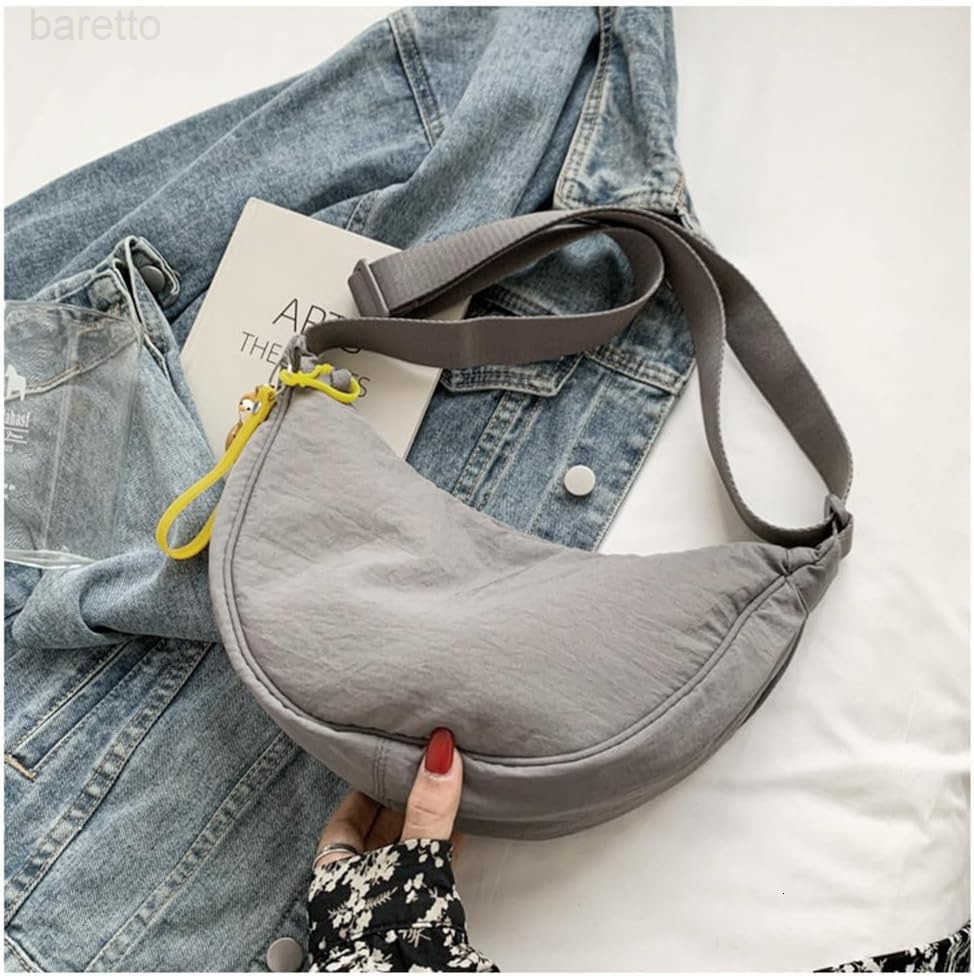 Crossbody Hobo Crescent Bag with Mesh Storage Womens Shoulder Purse Adjustable Strap M250903