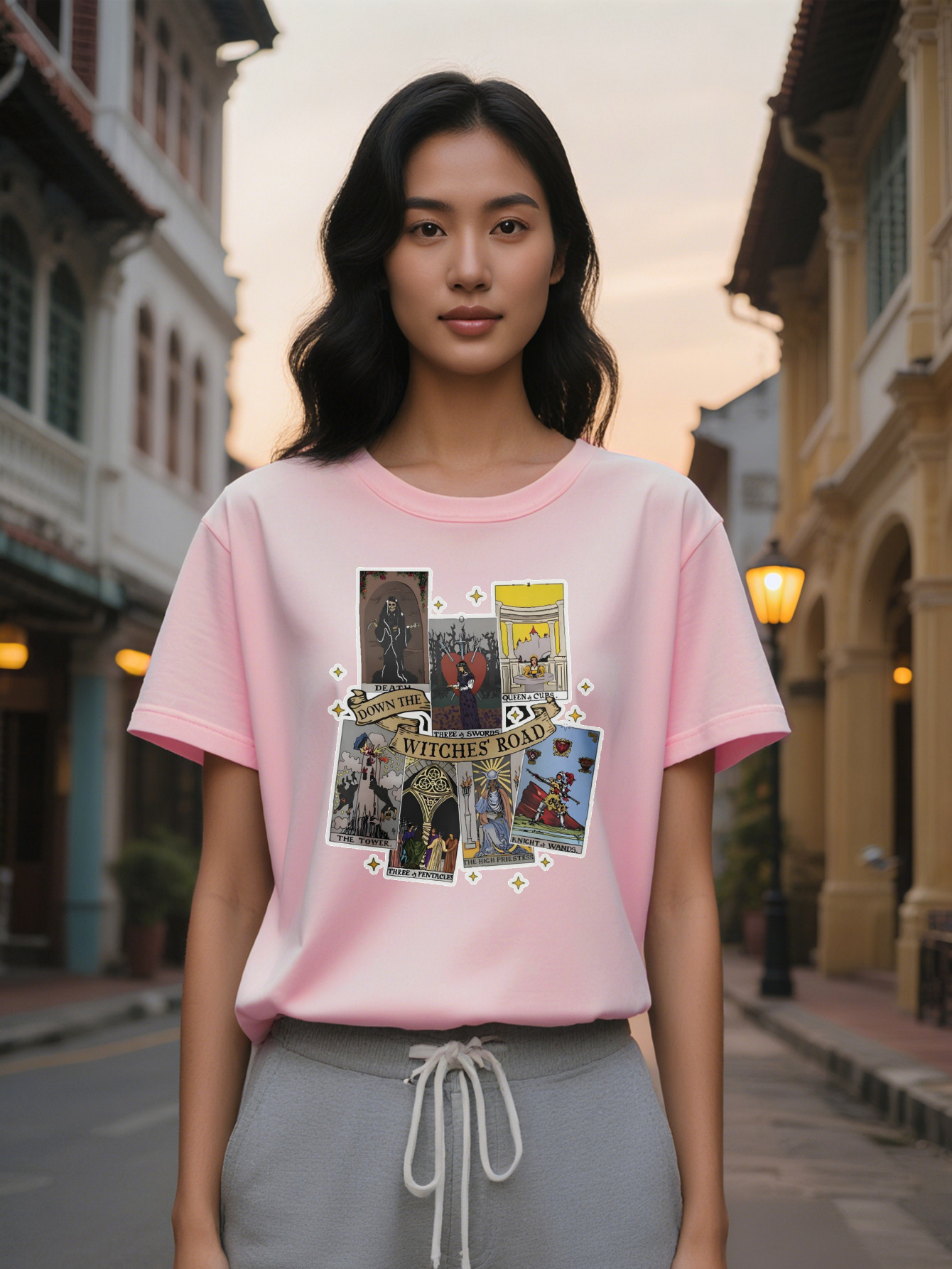 Large XL Lady Vintage Horror Anime Graphic T Shirt Crew Neck Summer Casual Short Sleeve Tee with Slight Stretch Y K Dark Plus Size