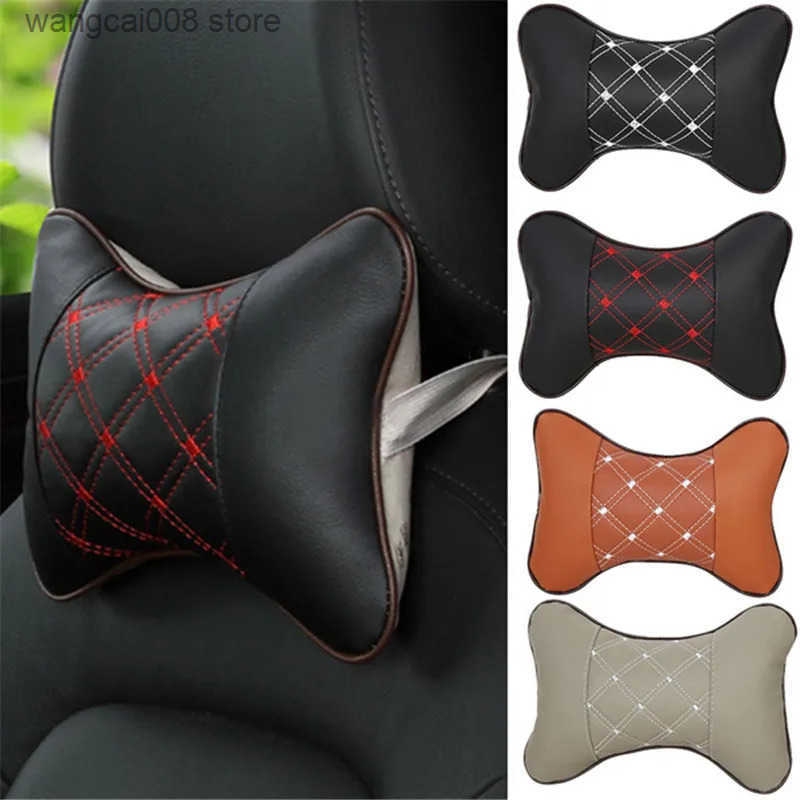 Car Neck Pillows Both Side PU Leather 1Pcs Pack Headrest For Head Pain Comfortable Universal Car Supplies S250904