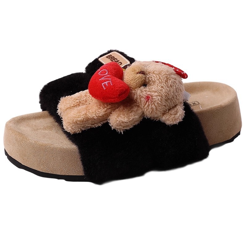 Designer Plush Women's Shoes 2025 New Outdoor Cotton Slippers Fashionable and Versatile for Girls