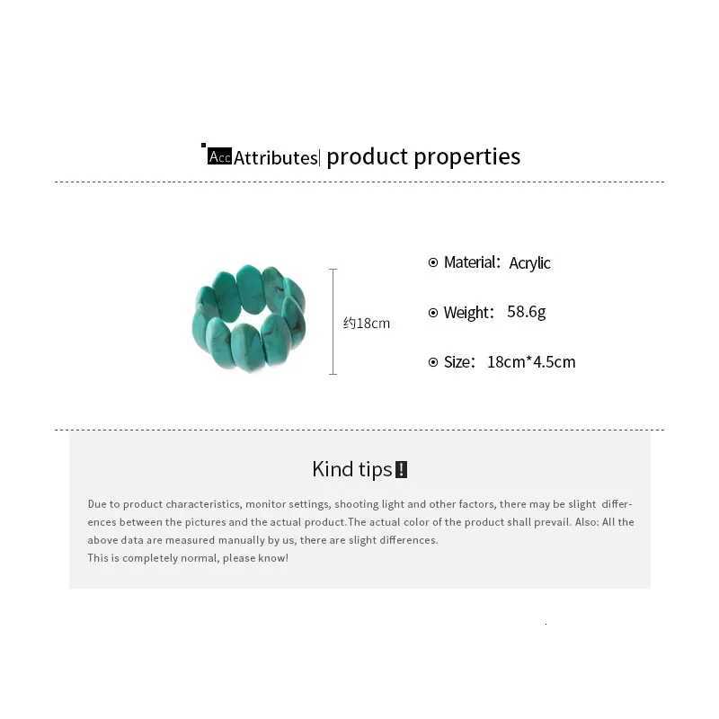 oval Smudging Acrylic Bangles for Women Personality Design Versatile Elastic Rope Bangle Highend Chunky Party Jewelry Gifts Y250904