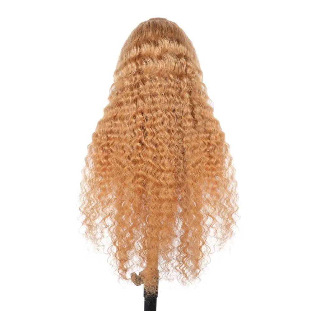 Honey Blonde Wig Deep Wave Lace Frontal Wigs Human Hair 27 Color Blonde Curly 13x6 Hd Lace Front Wig PrePlucked Ready To Wear