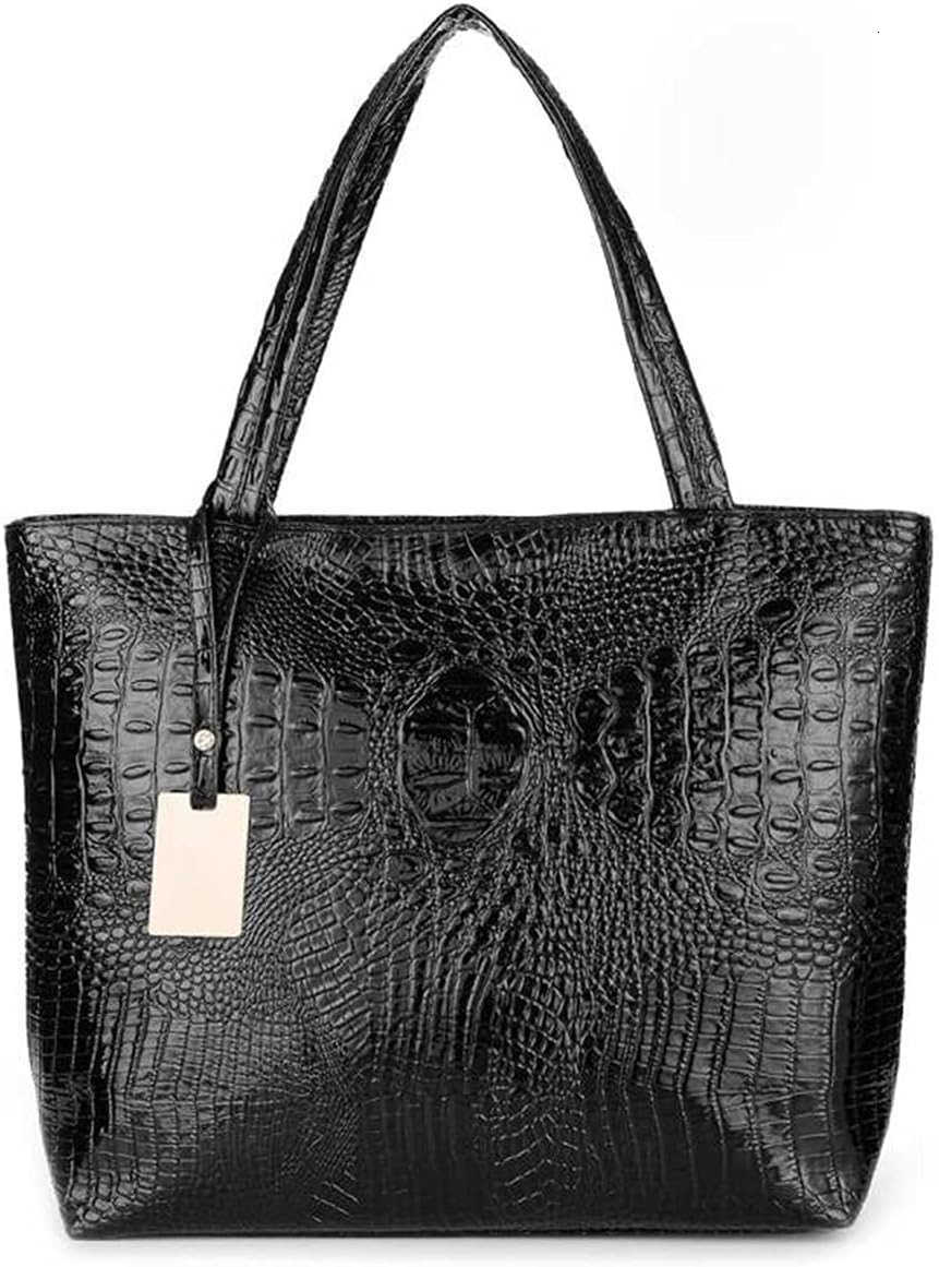 Womens Large Tote Shoulder Handbag Purse Travel Satchel Stylish Fuax Leather Crocodile Hobo Top Handle Bag M250904