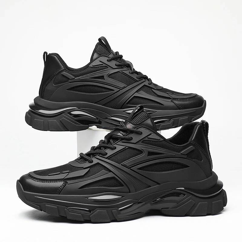 Winter Chunky Heightening Sneakers Man Genuine Leather Mesh Elevator Warm Thick Sole Lift Men Shoes Increase Insole 6-8CM ddmysaturn