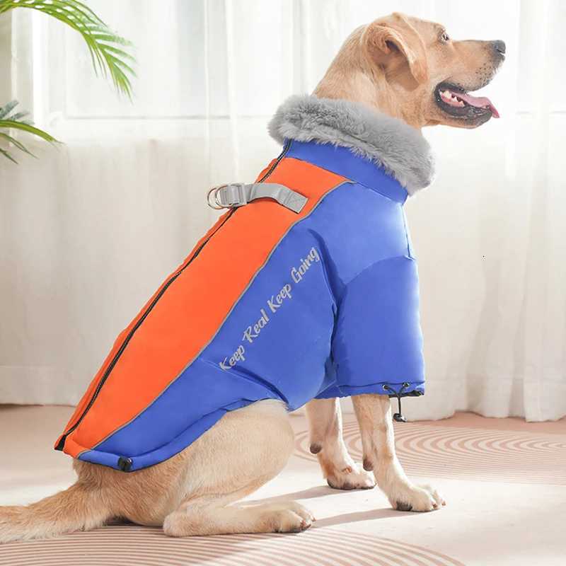 Big Fur Collar Pet Down et for Medium Large Dogs Waterproof Big Dog Clothes Winter Golden Retriever Coats mascotas Clothing W250904