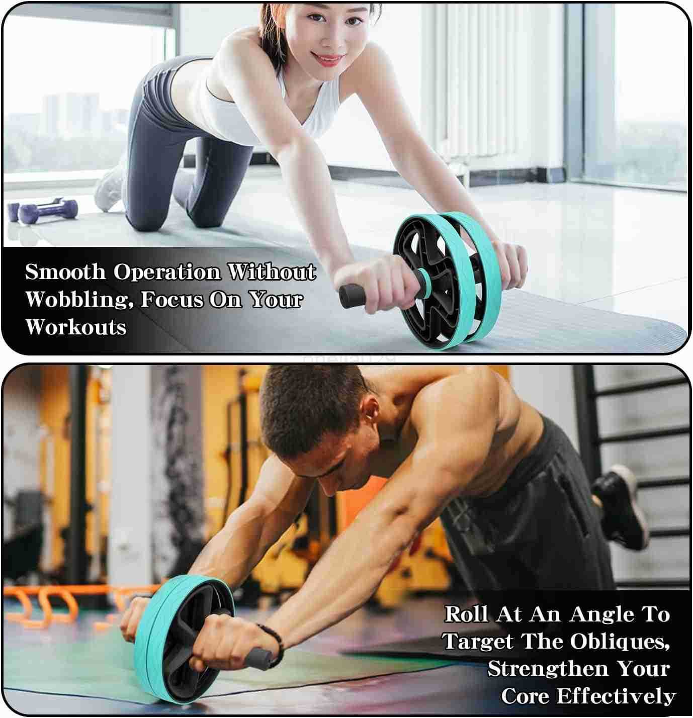 Ab roller wheel abdominal exercise core workout weight loss no noise easy to assembling light weight perfect home gym equipment for men women W250904