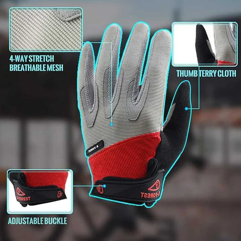 One Pair GlovesBike Gloves Full Finger Road Bicyc Gloves for Men and Women AntiSlip Shock GlovesXJ250904