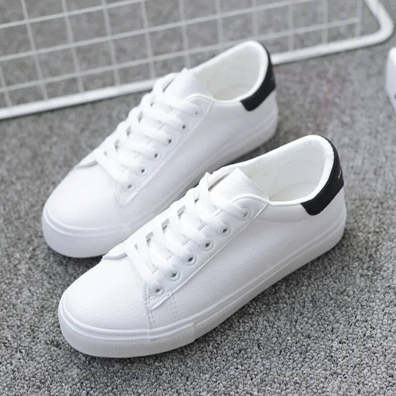 Women Sneakers Fashion Breathble Vulcanized Pu Leather Platform White Lace Up Casual Shoes Zapatos Mujer ddmysaturn