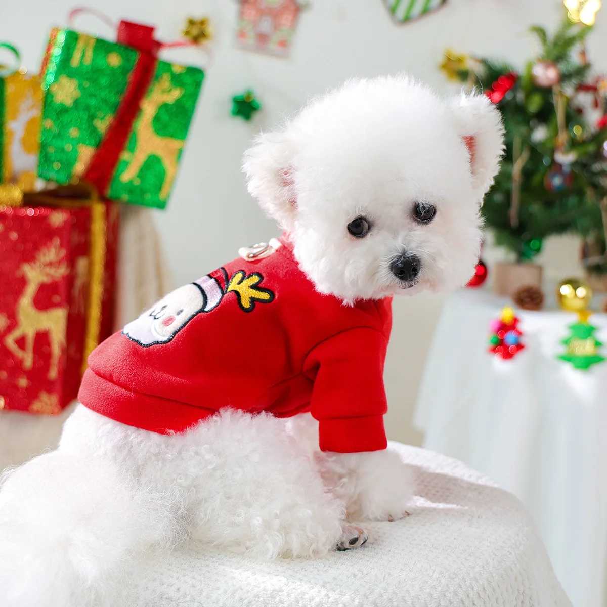 Jingle Sweater Elk Puppy Autumn and Winter Thickened Velvet Warm Christmas Clothes Pet Cat Coat W250904