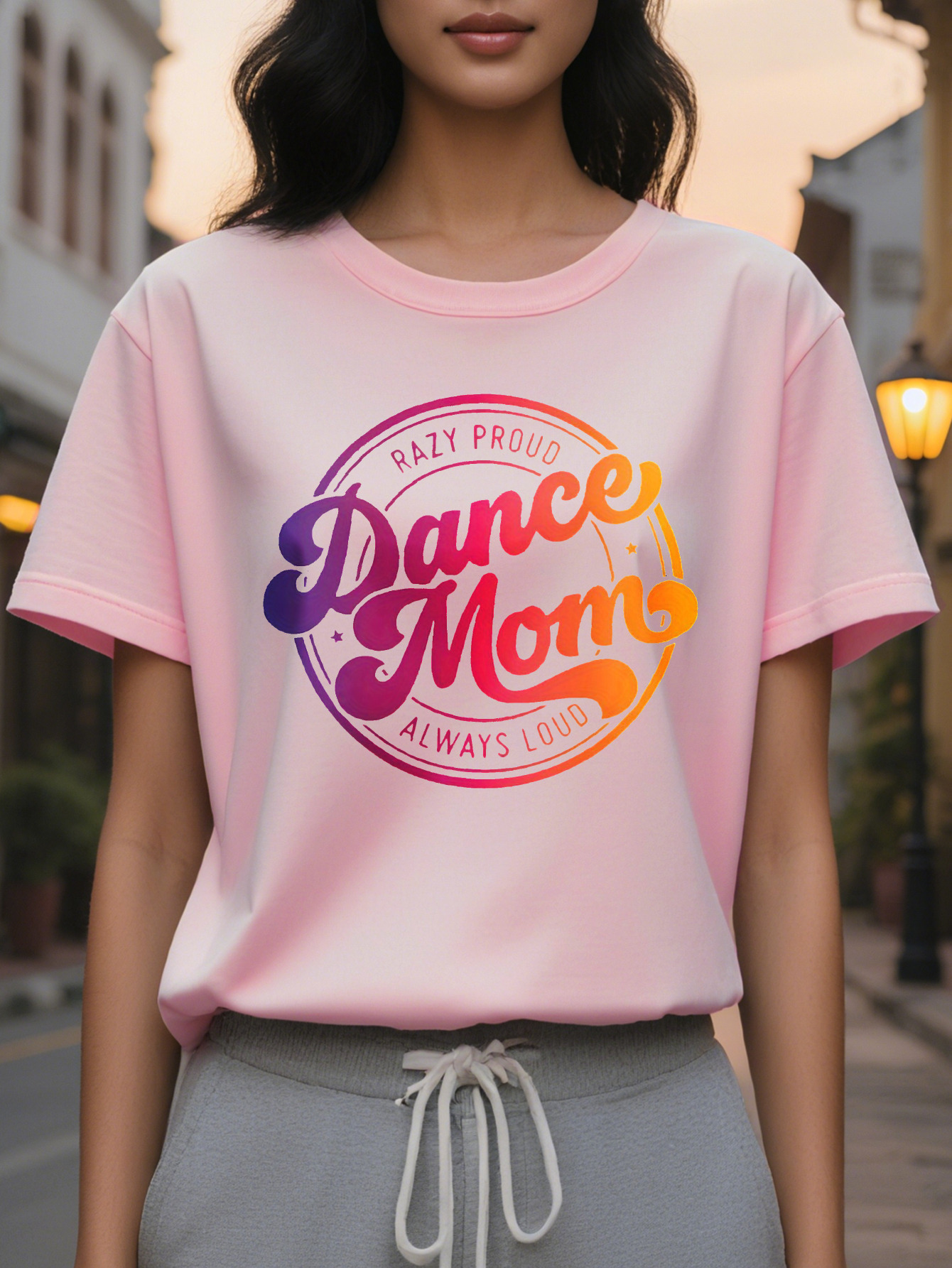 Black Round Neck With Razy Proud Dance Mom Pattern Summer Vest Suitable For Women To Wear