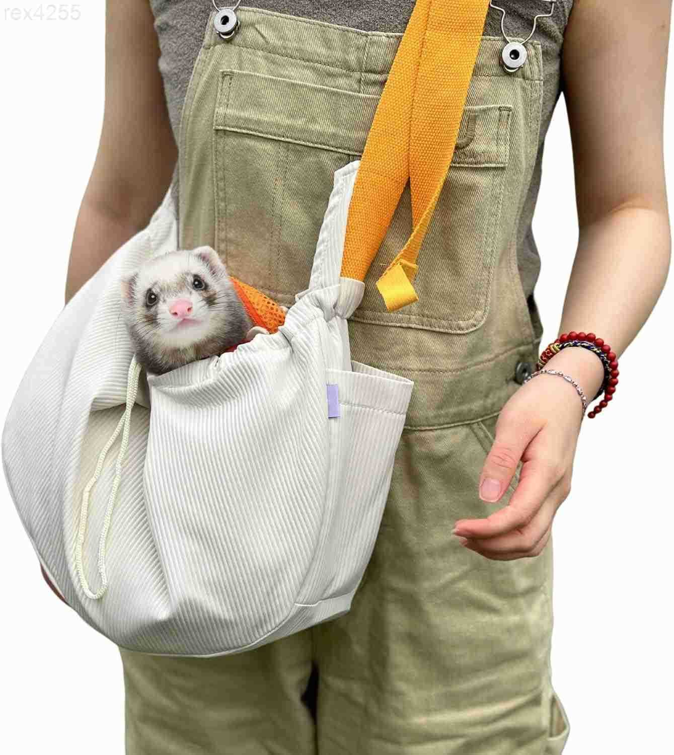 Carrier Pet Carrying Bag with Adjustable Strap Hands Free Shoulder Bag Crossbody Travel Slings Soft Small Animal Bonding Pouch Front Backpack for Ferr