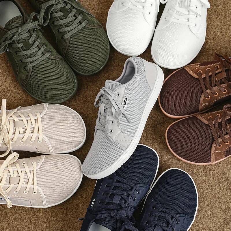 Large Size Breathable Mesh Men's Women's Flyweave Sneakers Wide Barefoot Flat Casual Shoes Soft ddmysaturn