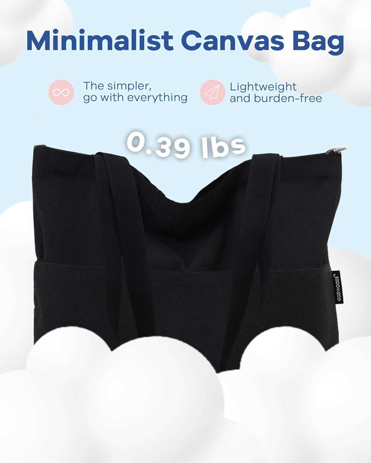 Womens Canvas Bag Aesthetic Handbags with Zipper Travel Shoulder Bags Shopping Handbags with Inner PocketsW250904