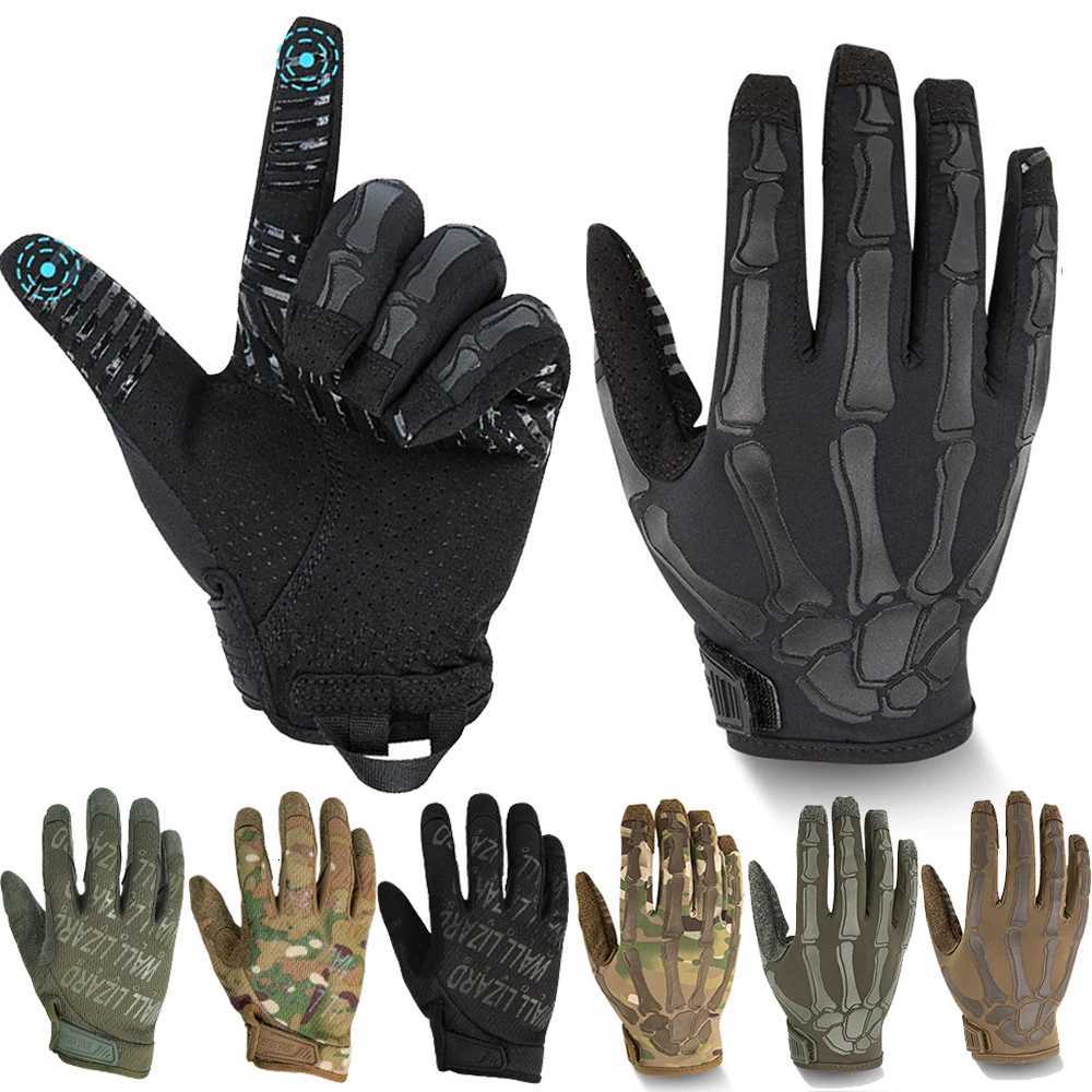 Men and Women Touchscreen Motorcyc Gloves Ice Silk Breathab NonSlip Sketon FullFinger Tactical GlovesXJ250904