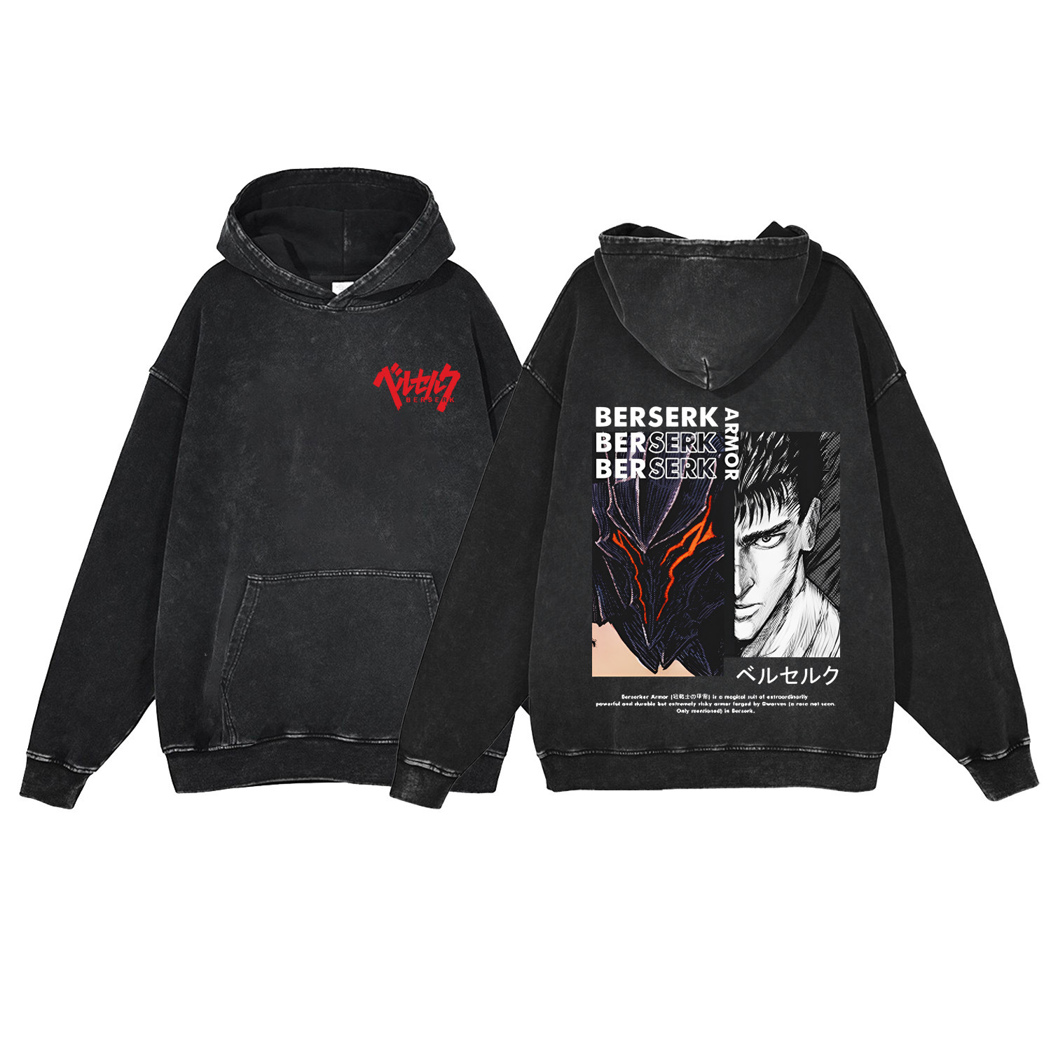 Street Ready Worn-in Look Hooded Jacket from Berserk Series Made of Durable Material - TT8303