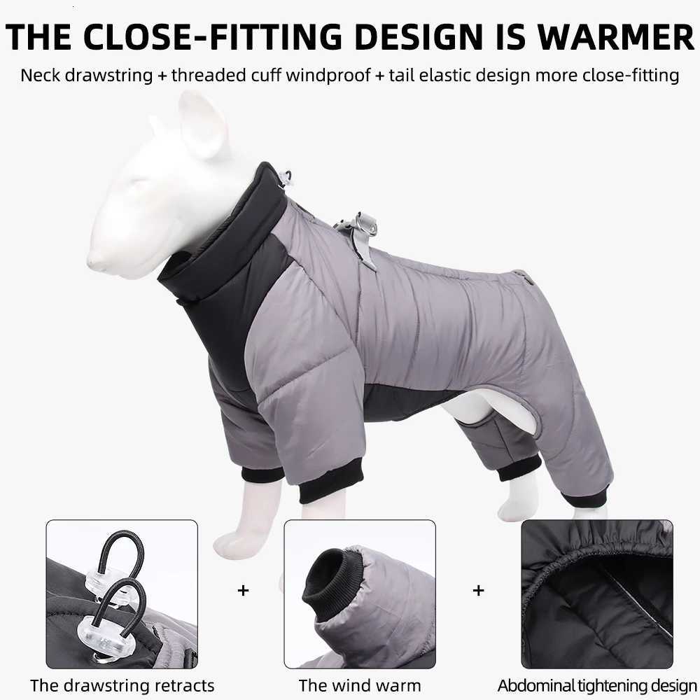 Dog Clothes Four Feet Clothing Warm Winter Coat Reflective Rainproof Dog Clothes Windproof Overall for Dogs Pet Cotton Clothes W250904