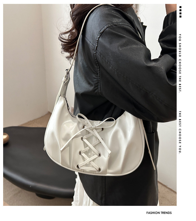 2025 autumn new large capacity fashionable crossbody bag niche design versatile bow knot women's armpit bag designer shoulder bag