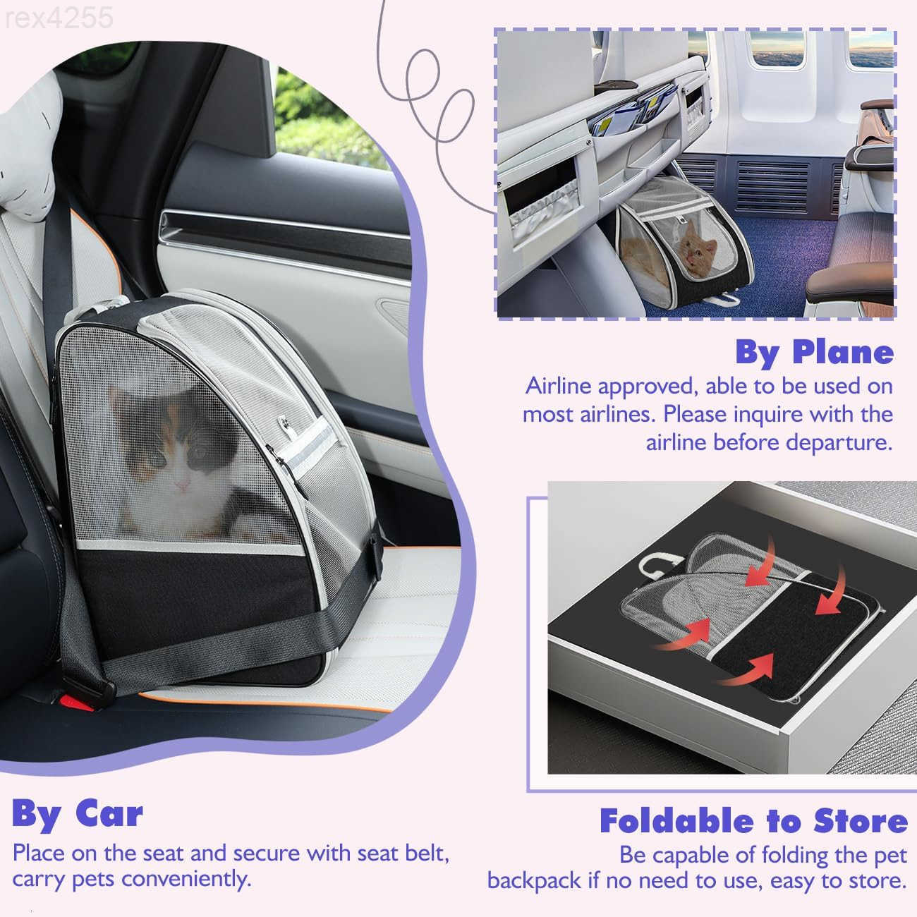 Cat Carrier Backpack Pet Carrier Backpack for Kitties Small Dogs Puppies Breathable Cat Bag Carrier Small Dog Travel Backpack Carrier for Kitten Puppy