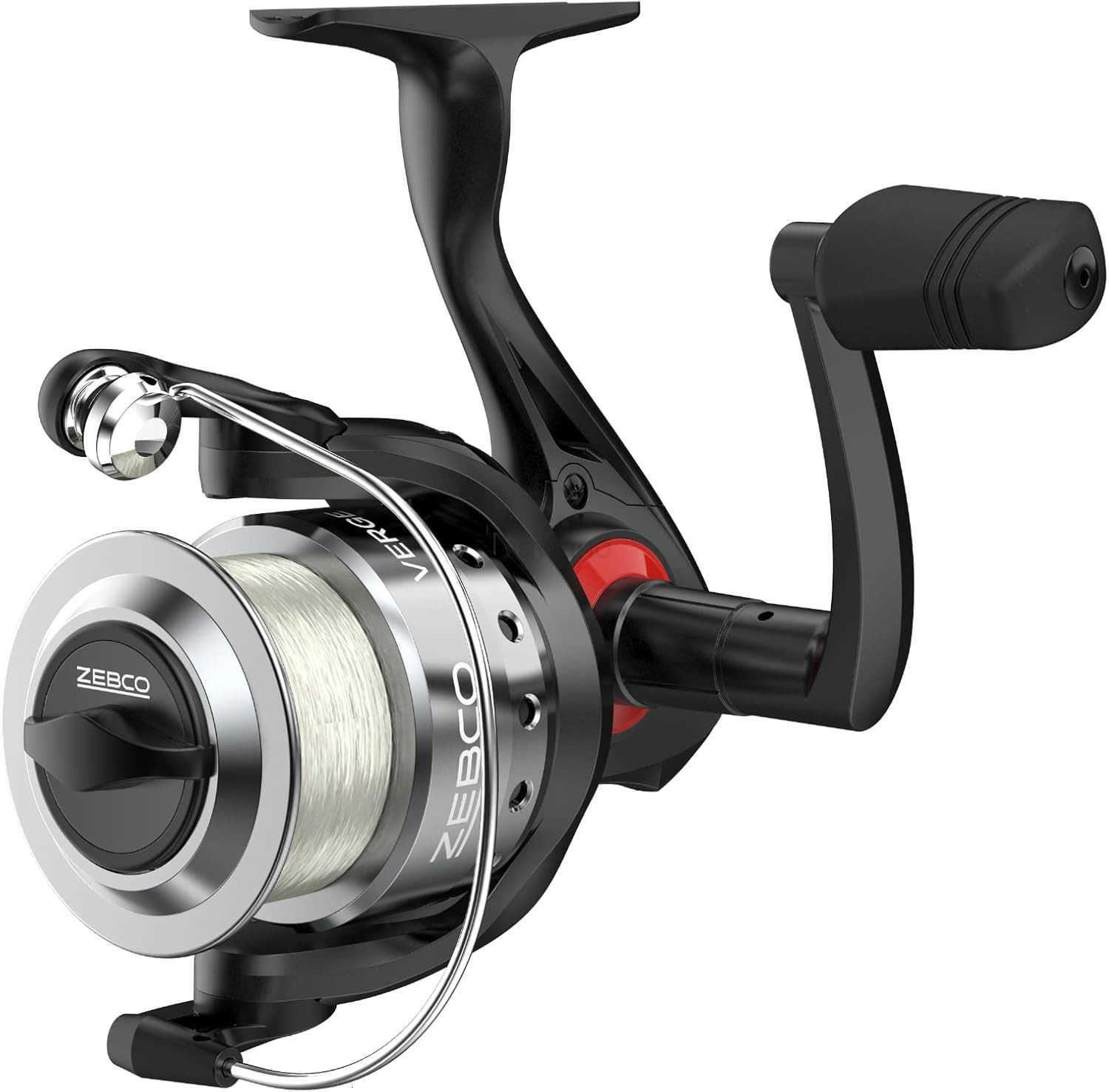 Spinning Fishing Reel Right or LeftHand Retrieve PreSpooled with Zebco Fishing Line AllMetal Gears TRU Balance Rotor Black W250904