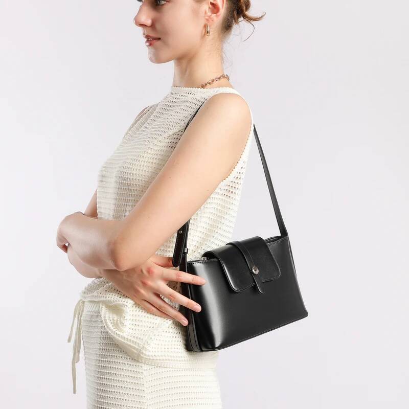 New Women's Designer Split Leather Women Shoulder Bag High Quality Cowhide Crossbody Bags French Vintage Handbag