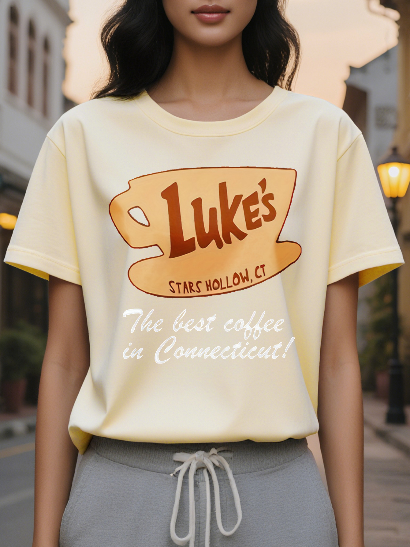 Large XL European and American Style Printed Women's Round Neck T-Shirt Plus Size