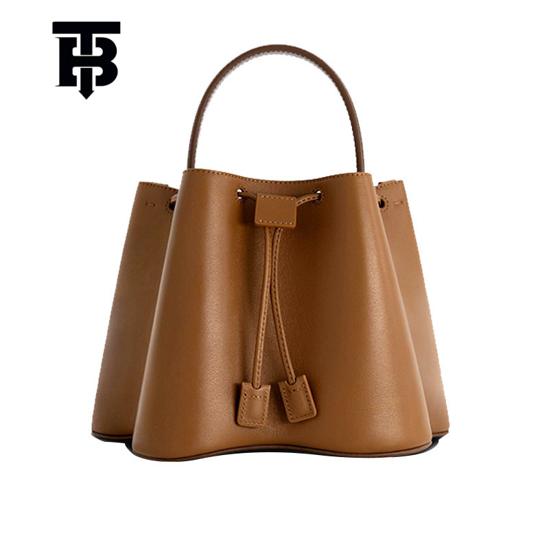TB BHULAMTE Women's Bag 2025 New Fashion Designer S Bag Elegant Turkish Pleated Drawstring Bucket Bag Handbag Shoulder Crossbody Bag