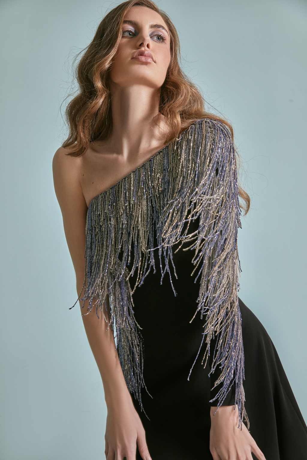 Luxury Evening Dress Customized Scoop Neck Short Sleeves Beading Crystal Side Slit Ankle Length Arabian Prom Gown