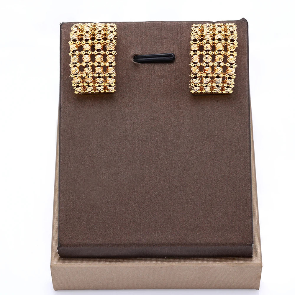 Dubai Wedding Bridal Full Jewelry Sets For Women Party Nigeria Gold Plated Beads Choker Necklace Jewelry Set 250904