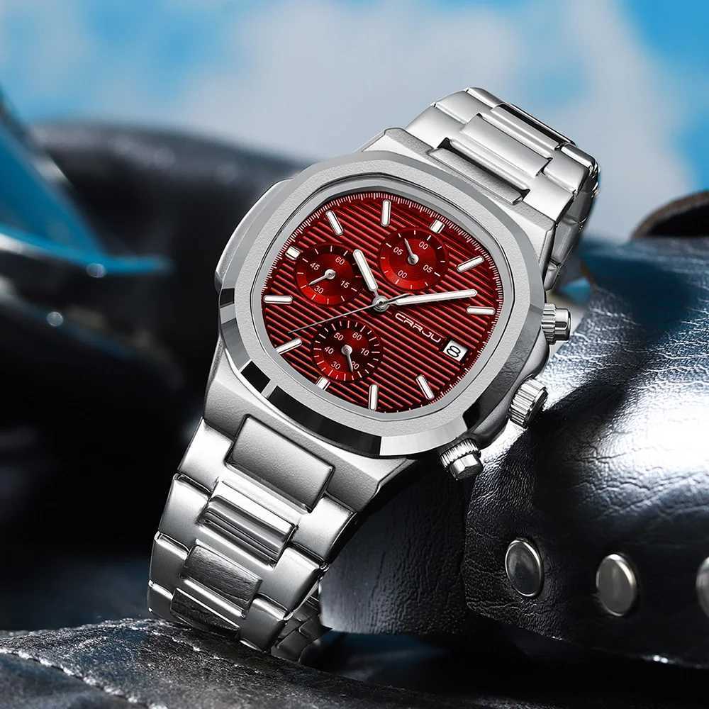 CRRJU Luxury Man Watch Business Waterproof M Clock Luminous Date Stainless Steel Square Quartz Men Watch reloj hbre 2024 X250904