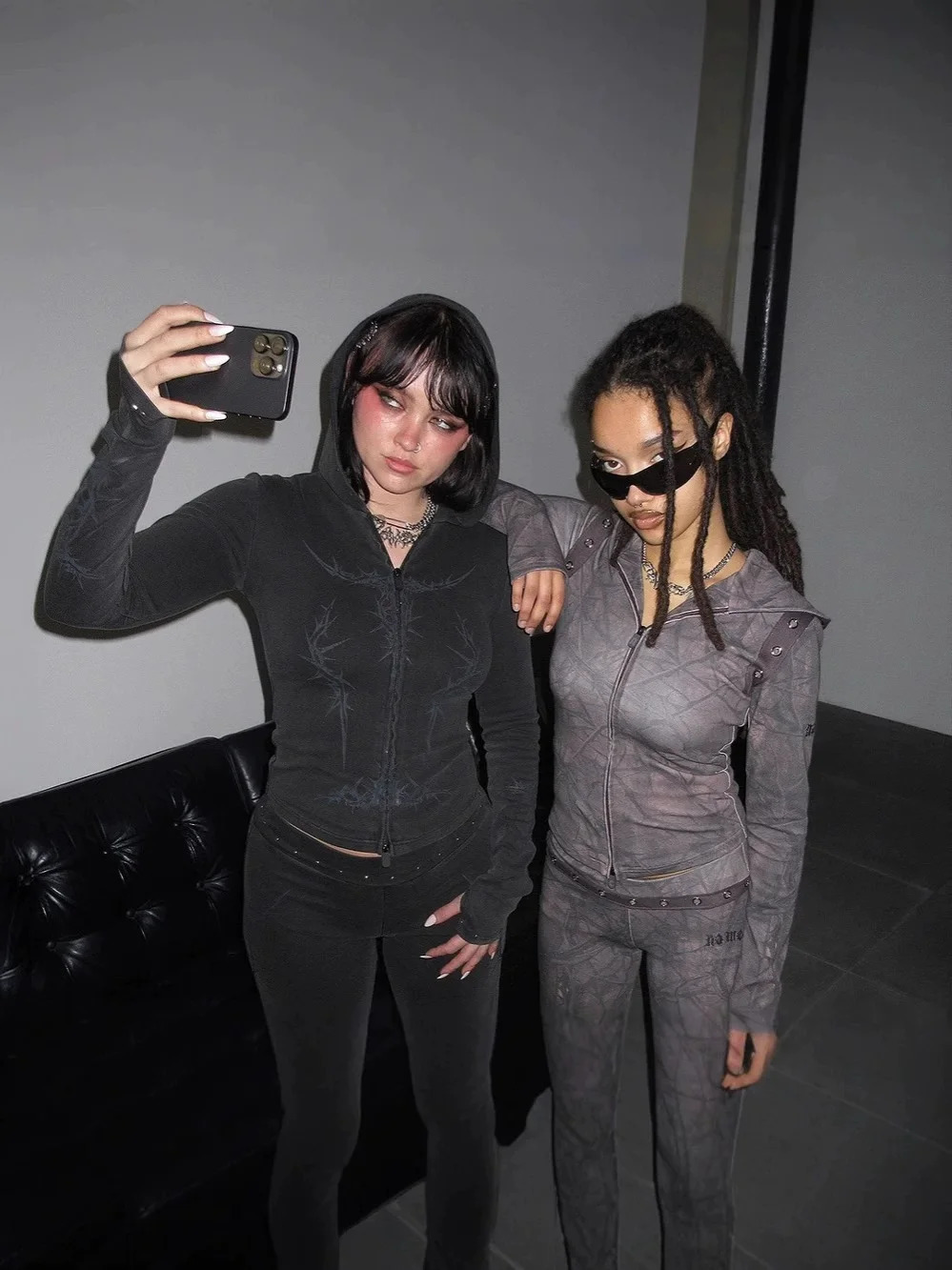 Y2k vintage waste folk dancing with cap coat do old American spice cultivate ones morality pants a set of high street emo 250904