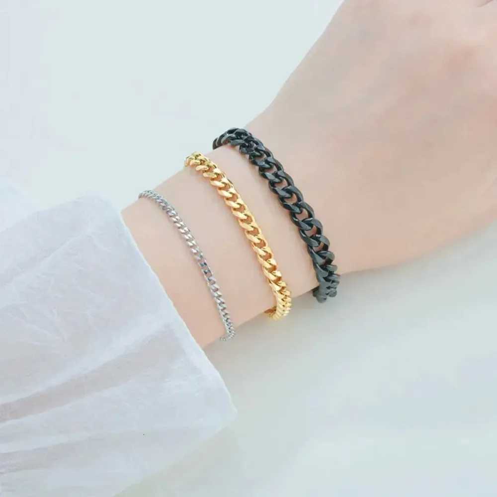 New Tren Cuban Chain Men Bracelet Classic Stainl Steel 3 5 7mm Width Chain Bracelet For Men Women Jewelry Party GiftXJ250904