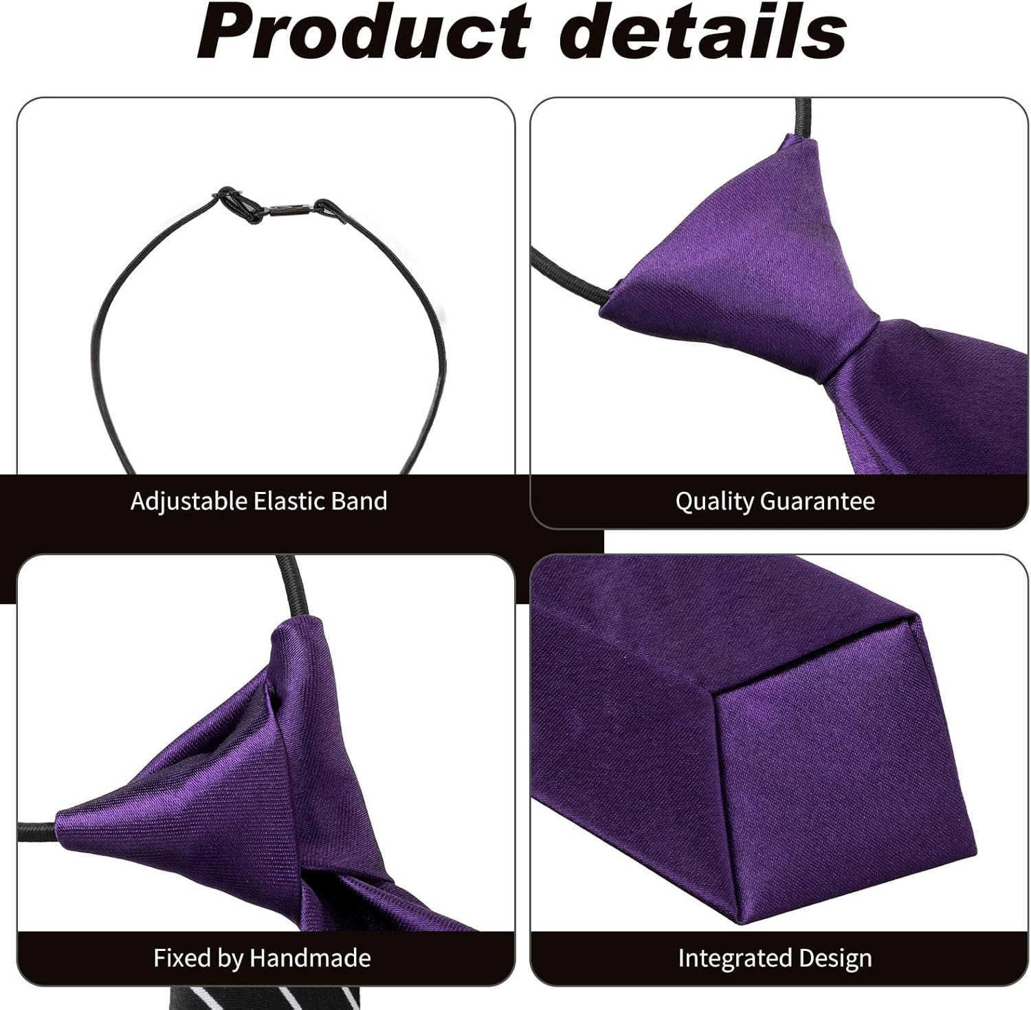 16 Pieces Boys Tie Skinny Kid Pre Tied Neckties Adjustable Tie children Solid Color Striped Boys Neckties for Kids Toddler School Uniforms Ages 410W25