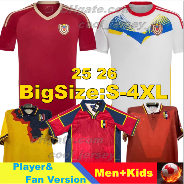 2024 2025 Venezuela Soccer Jerseys national team 1998 2000 retro red Football Shirt Men SOTELDO SOSA RINCON CORDOVA CASSERES JA.MARTINEZ football men kids shir