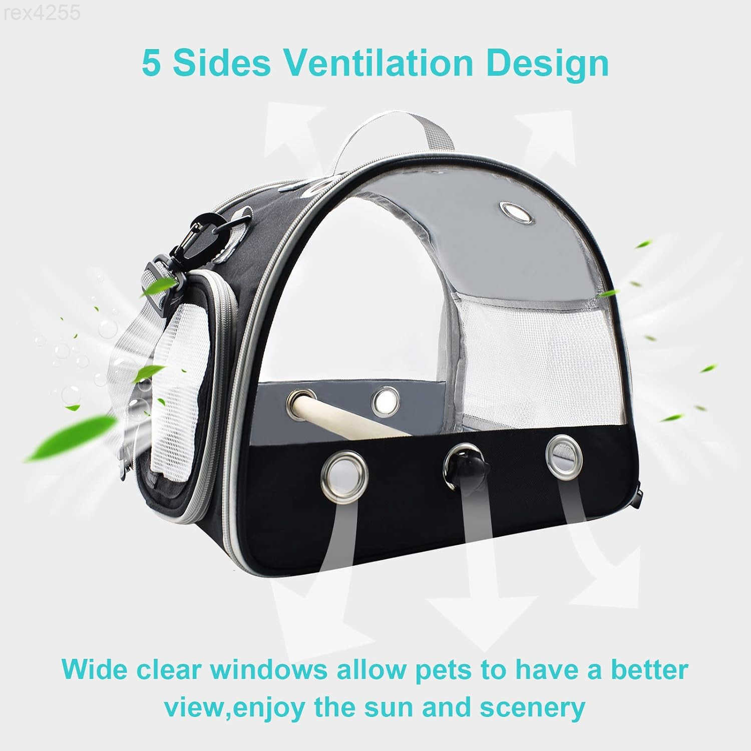 Bird Travel Carrier with Standing PerchLightweight Breathable Parrot Cage Small Pet Carrier Bag with Shoulder StrapBird Rat Guinea Pig Squirrel Carrie