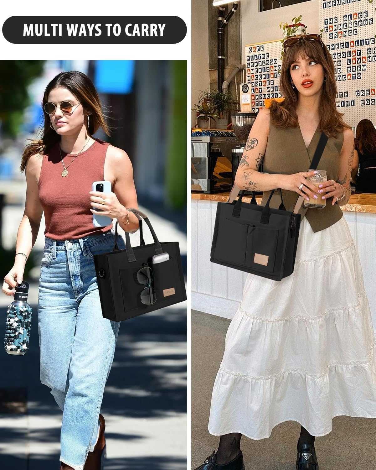 Tote Bags for Women Canvas Tote Purse Crossbody with Pockets Top Handle Shoulder Satchel Bag for WomenW250904